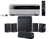 Yamaha RXV377TI 5.1 Channel 4k AV Receiver in Titanium AND Yamaha NSP40 5.1-Channel Home Theatre Speaker System
