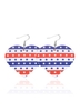 American Flag Design Heart Shape Earring Set