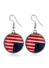 American Flag Design Round Shape Earrings