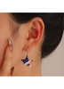 American Flag Design Star Shape Multi Color Earrings