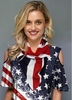 American Flag Print Color Block Beach Scarve