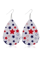 American Flag Print Color Block Earring Set