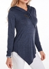 Asymmetric Hem Kangaroo Pocket Hooded Collar Hoodie