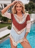 Asymmetric Hem Knitted Contrast Cover Up