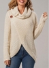 Beige Cowl Neck Long Sleeve Sweater