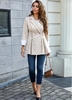 Button Lace Up Notch Collar Blazer