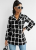 Button Up Double Breasted Plaid Coat