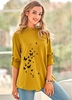 Button Up Roll Tab Sleeve Butterfly Print Blouse