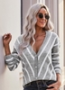 Button Up Striped Single Breasted Cardigan