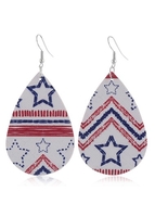 Color Block American Flag Print Earring Set