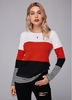 Contrast Round Neck Long Sleeve T Shirt