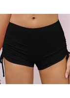 Drawstring Detail Mid Waist Solid Swimwear Shorts