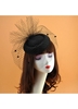 Fishnet Panel Black Woolen Fascinator for Women