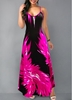 Flame Print Spaghetti Strap Maxi Dress