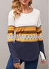 Geometric Print Dusty Blue Round Neck T Shirt