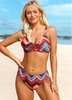 Geometric Print Tie Back Twist Front Bikini Set