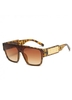 Leopard Brown Square Frame PC Sunglasses