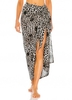 Leopard Chiffon Mid Waist Beach skirt