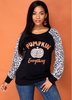 Leopard Halloween Print Long Sleeve Sweatshirt