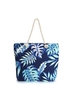 One Shoulder Leaf Print Canvas Bag