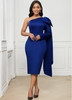 One Shoulder Skew Neck Bowknot Dress