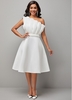 One Shoulder Skew Neck Solid Dress