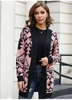 Open Front Geometric Pattern Long Sleeve Cardigan