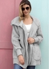Open Front Hooded Collar Long Sleeve Jacket