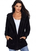 Open Front Hooded Collar Pocket Jacket