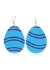 Plastic Curve Design Blue Earring Set