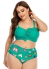 Plus Size Butterfly Print Knot Detail Bikini Set