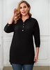 Plus Size Button Detail Dip Hem Blouse