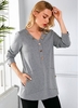 Plus Size Button Detail Pocket Sweatshirt