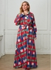 Plus Size Button Up Geometric Print Dress