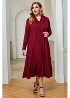 Plus Size Geometric Pattern Cardigan and Dress