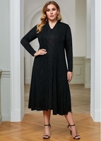 Plus Size Geometric Pattern Cardigan and Dress
