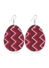 Rose Red Geometric Print Plastic Earring Set