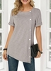 ROTITA Button Detail Asymmetric Hem T Shirt