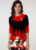 ROTITA Button Detail Christmas Print Gradient Tunic Top