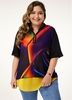 ROTITA Button Detail Split Neck Printed Blouse