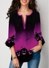 ROTITA Button Front Flare Sleeve Halloween Print Blouse