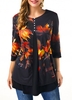 ROTITA Button Front Printed Half Sleeve T Shirt