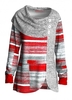 ROTITA Button Geometric Print Asymmetric Hem Tunic Top
