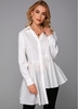 ROTITA Button Up Asymmetric Hem Mesh Stitching Blouse
