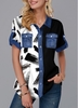ROTITA Button Up Chest Pocket Printed Blouse