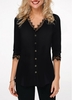 ROTITA Button Up Lace Panel V Neck Blouse