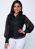 ROTITA Button Up Lantern Sleeve Lace Blouse