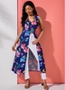 ROTITA Button Up Large Floral Print Sleeveless Blouse