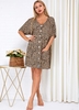 ROTITA Button Up Leopard Print Pocket Dress