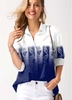 ROTITA Button Up Paisley Print Gradient Blouse